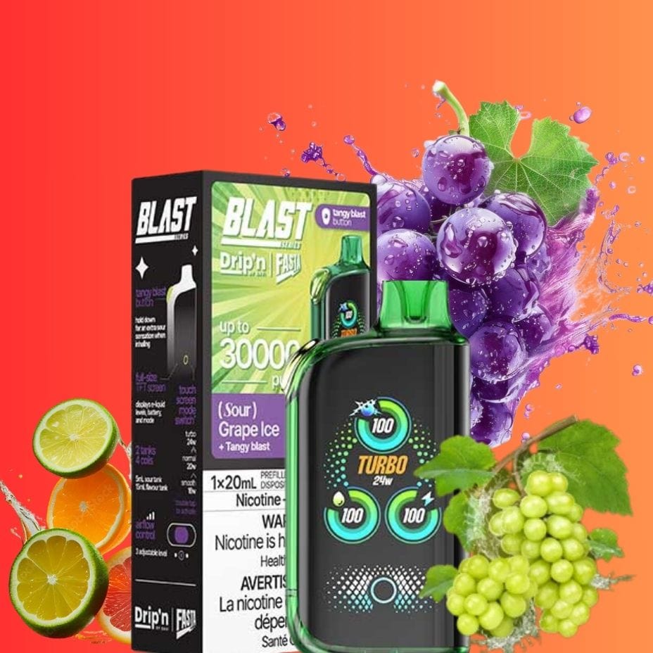 Envi Drip'n x Fasta Blast 30K Disposable Vape-Sour Grape Ice 30000 Puffs Okotoks Vape SuperStore Okotoks Alberta