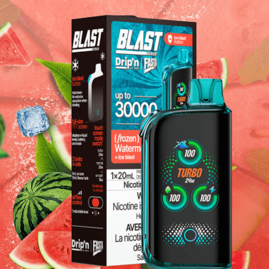 Envi Drip'n x Fasta Blast 30K Disposable Vape-Watermelon Ice Okotoks Vape SuperStore Okotoks Alberta