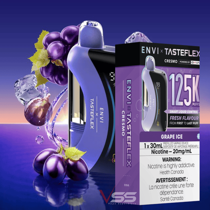 ENVI x Tasteflex Cresmo 125k Disposable Vape-Grape Ice 20mg / 125000 Puffs Okotoks Vape SuperStore Okotoks Alberta