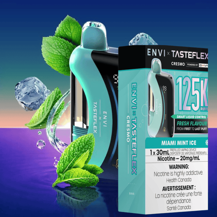 ENVI x Tasteflex Cresmo 125k Disposable Vape-Miami Mint Ice 20mg / 125000 Puffs Okotoks Vape SuperStore Okotoks Alberta