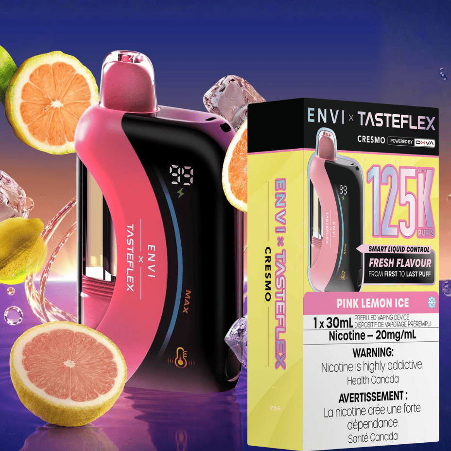 ENVI x Tasteflex Cresmo 125k Disposable Vape-Pink Lemon Ice 20mg / 125000 Puffs Okotoks Vape SuperStore Okotoks Alberta