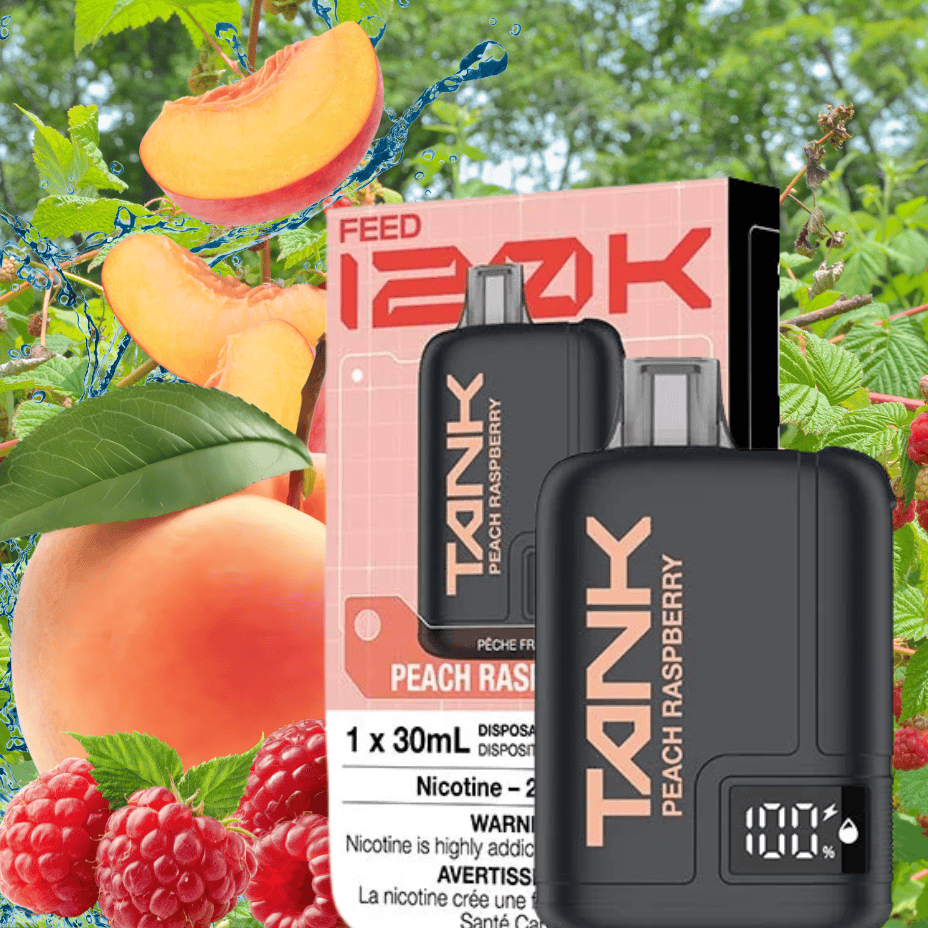 Feed Tank 120k Disposable Vape-Peach Raspberry 120000 Puffs / 20mg Okotoks Vape SuperStore Okotoks Alberta
