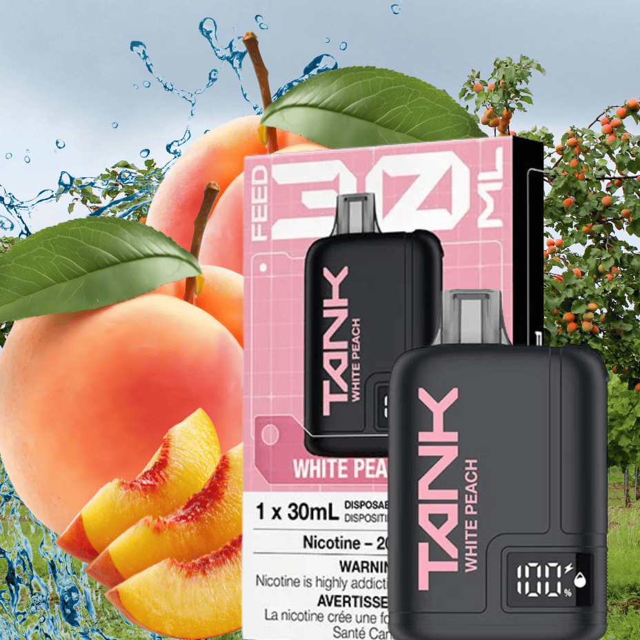 Feed Tank 120k Disposable Vape-White Peach 120000 Puffs / 20mg Okotoks Vape SuperStore Okotoks Alberta