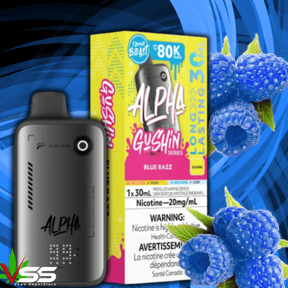 Flavour Beast Alpha 80K Disposable Vape-Gushin Blue Razz 80000 Puffs / 20mg Okotoks Vape SuperStore Okotoks Alberta