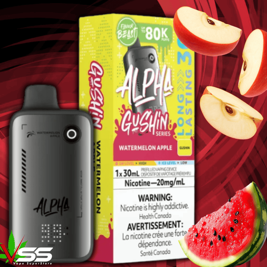 Flavour Beast Alpha 80K Disposable Vape-Gushin Watermelon Apple 80000 Puffs / 20mg Okotoks Vape SuperStore Okotoks Alberta