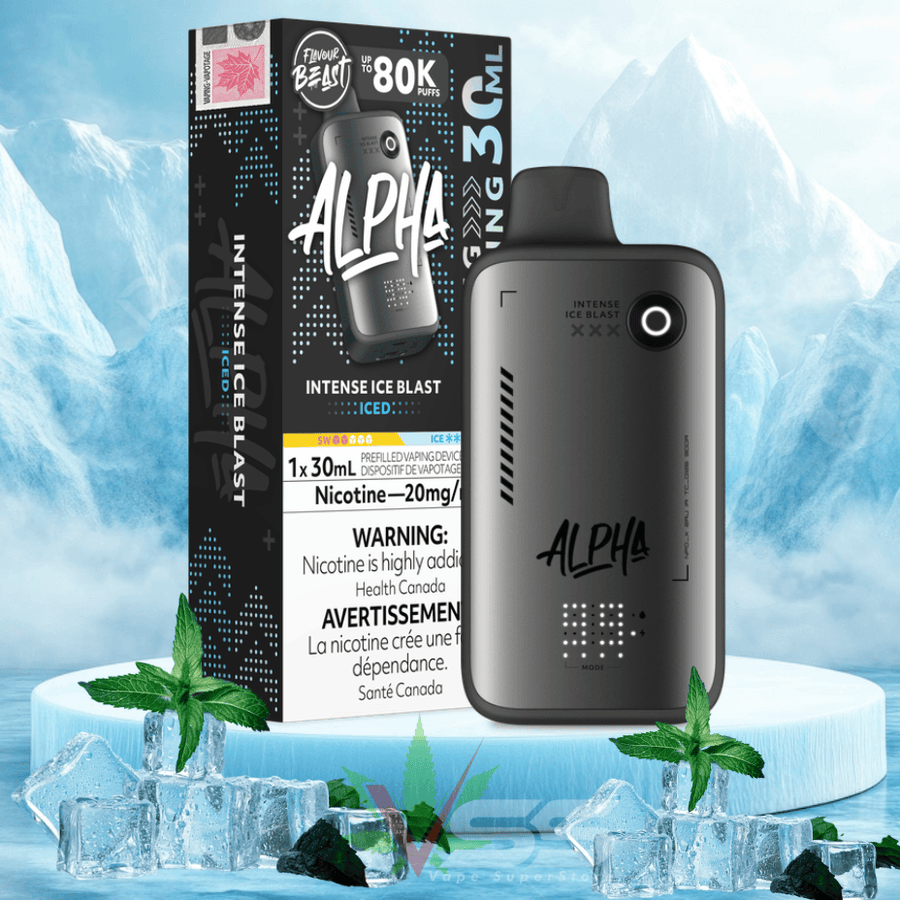 Flavour Beast Alpha 80K Disposable Vape-Intense Ice Blast Okotoks Vape SuperStore Okotoks Alberta