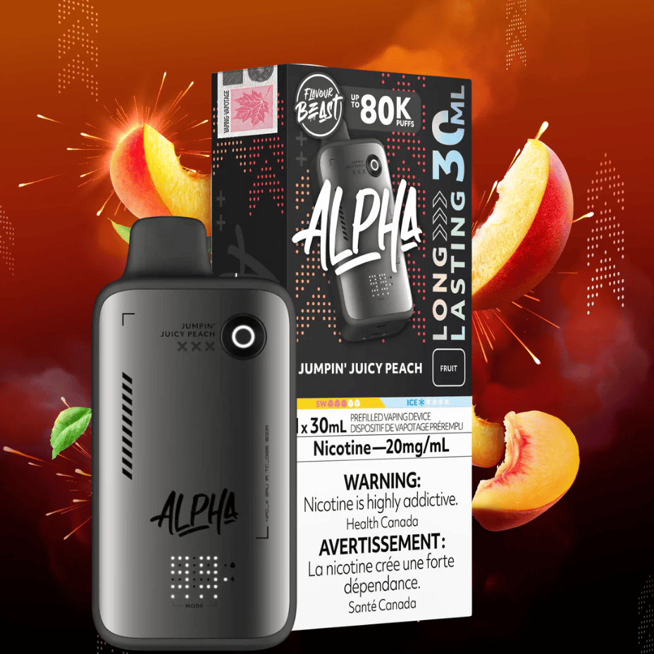 Flavour Beast Alpha 80K Disposable Vape-Jumpin' Juicy Peach Okotoks Vape SuperStore Okotoks Alberta