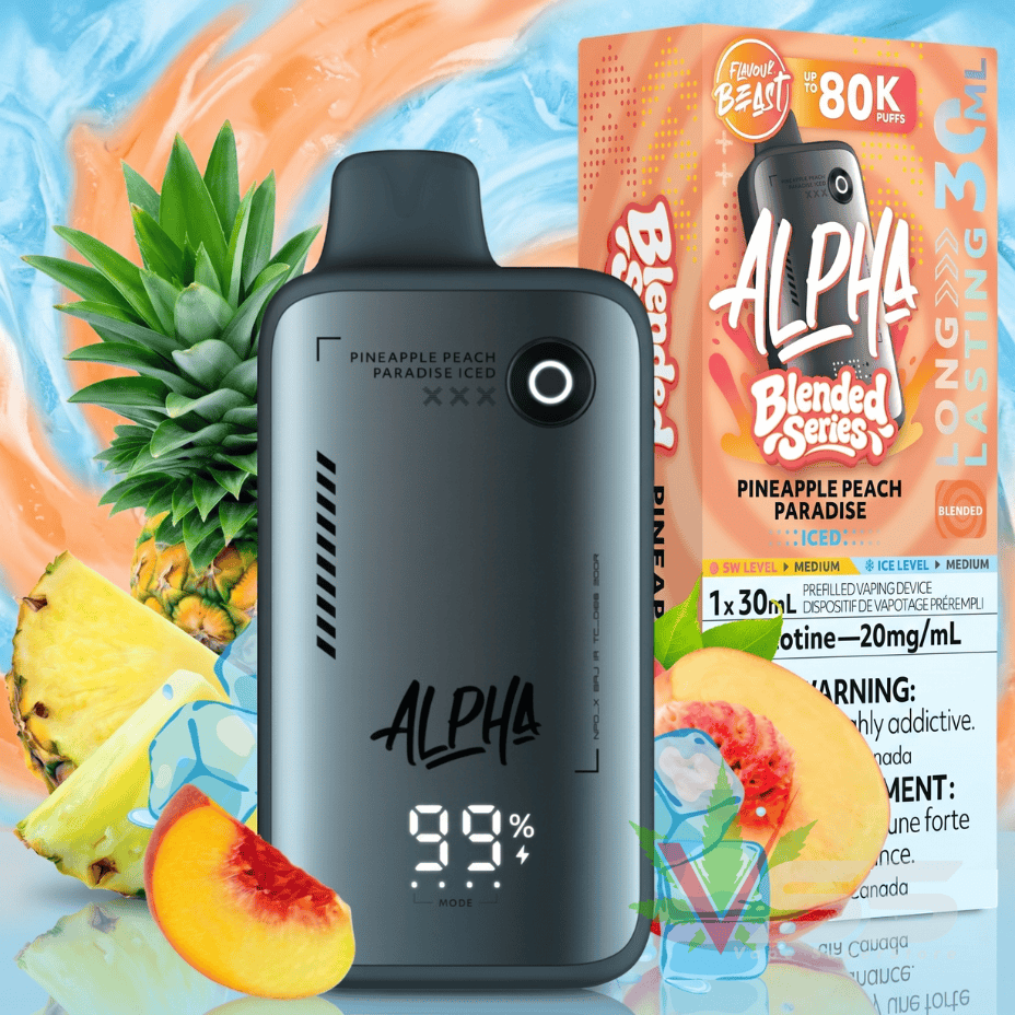 Flavour Beast Alpha 80K Disposable Vape-Pineapple Peach Paradise Iced 80000 Puffs / 20mg Okotoks Vape SuperStore Okotoks Alberta