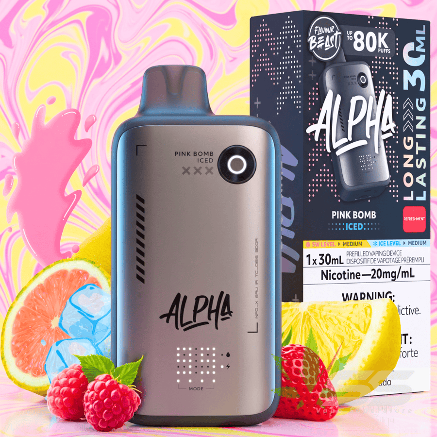 Flavour Beast Alpha 80K Disposable Vape-Pink Bomb Iced 80000 Puffs / 20mg Okotoks Vape SuperStore Okotoks Alberta