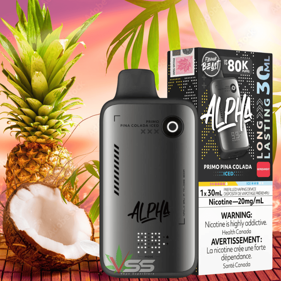 Flavour Beast Alpha 80K Disposable Vape-Primo Pina Colada Iced Okotoks Vape SuperStore Okotoks Alberta