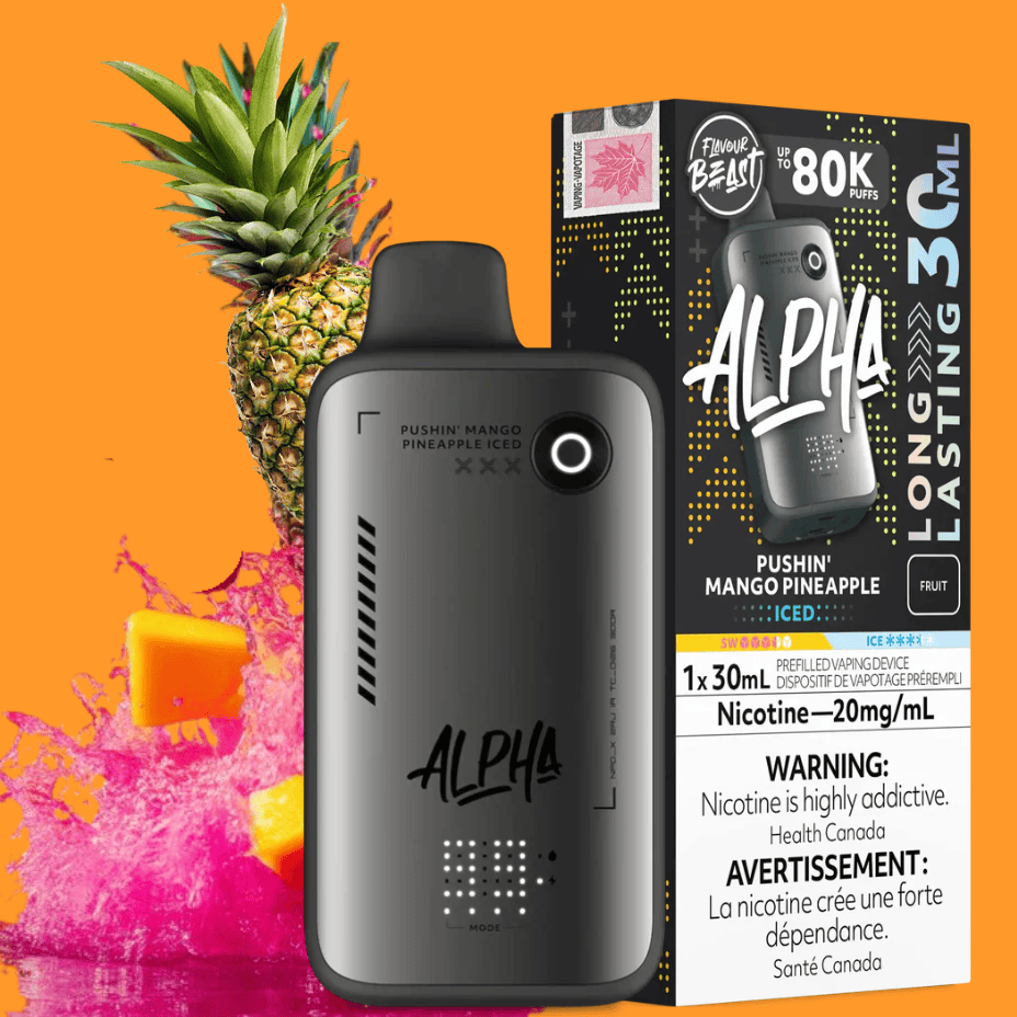 Flavour Beast Alpha 80K Disposable Vape-Pushin' Mango Pineapple Iced Okotoks Vape SuperStore Okotoks Alberta
