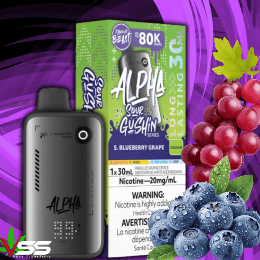 Flavour Beast Alpha 80K Disposable Vape-S. Blueberry Grape 80000 Puffs / 20mg Okotoks Vape SuperStore Okotoks Alberta
