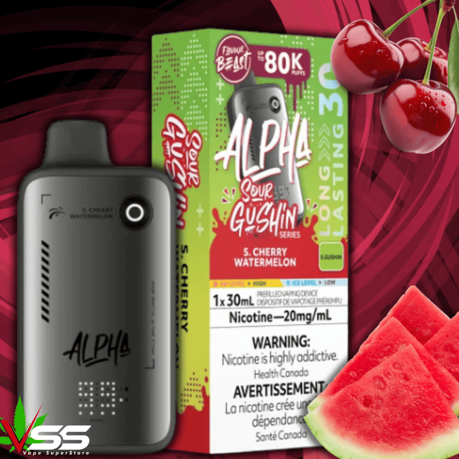 Flavour Beast Alpha 80K Disposable Vape-S. Cherry Watermelon 80000 Puffs / 20mg Okotoks Vape SuperStore Okotoks Alberta