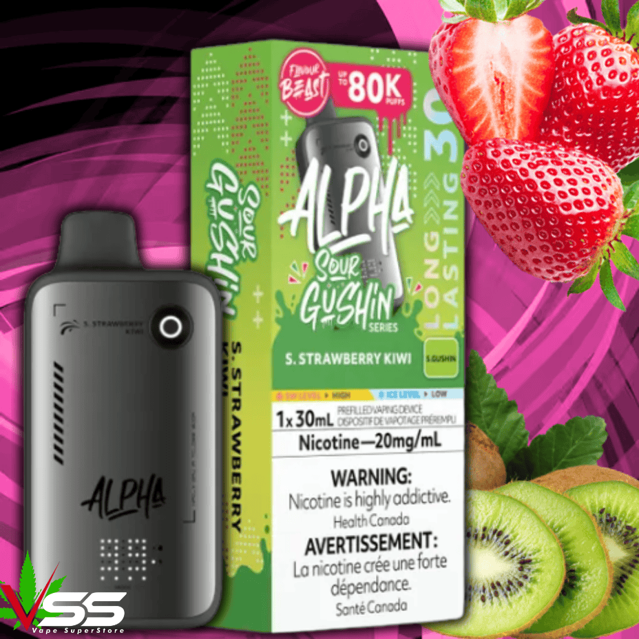 Flavour Beast Alpha 80K Disposable Vape-S. Strawberry Kiwi 80000 Puffs / 20mg Okotoks Vape SuperStore Okotoks Alberta