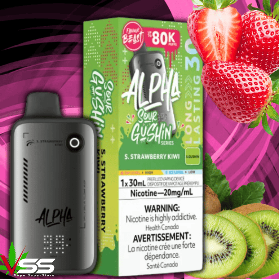 Flavour Beast Alpha 80K Disposable Vape-S. Strawberry Kiwi 80000 Puffs / 20mg Okotoks Vape SuperStore Okotoks Alberta