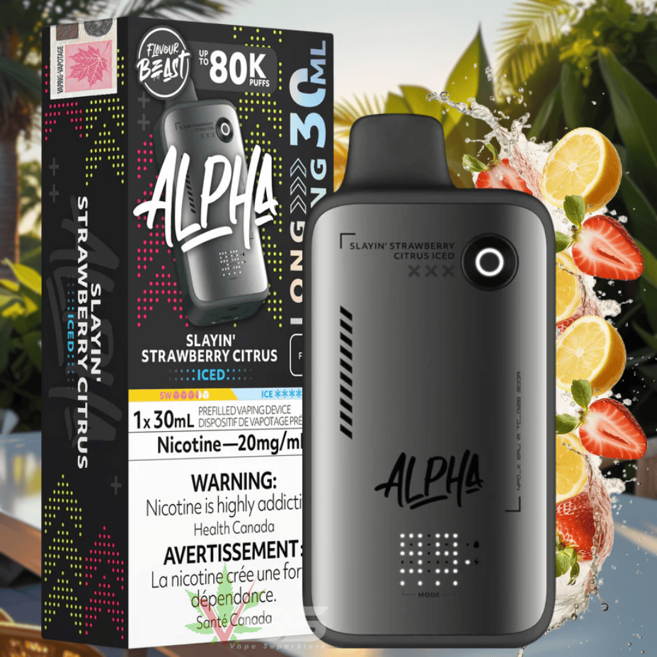 Flavour Beast Alpha 80K Disposable Vape-Slayin' Strawberry Citrus Iced Okotoks Vape SuperStore Okotoks Alberta