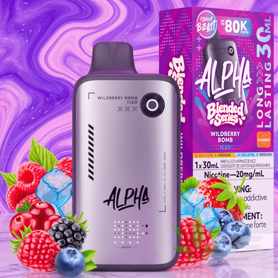 Flavour Beast Alpha 80K Disposable Vape-Wildberry Bomb Iced 80000 Puffs / 20mg Okotoks Vape SuperStore Okotoks Alberta