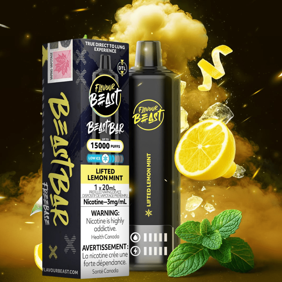 Flavour Beast Beast Bar 15k Disposable Vape-Lifted Lemon Mint 3mg / 15000 Puffs Okotoks Vape SuperStore Okotoks Alberta