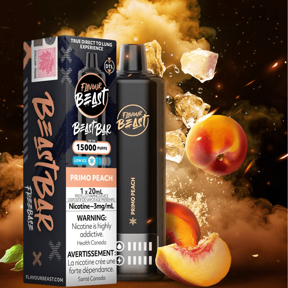 Flavour Beast Beast Bar 15k Disposable Vape-Primo Peach 3mg / 15000 Puffs Okotoks Vape SuperStore Okotoks Alberta