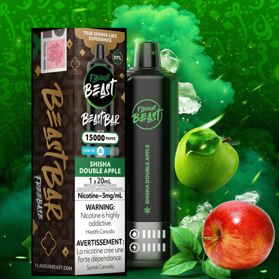 Flavour Beast Beast Bar 15k Disposable Vape-Shisha Double Apple 3mg / 15000 Puffs Okotoks Vape SuperStore Okotoks Alberta