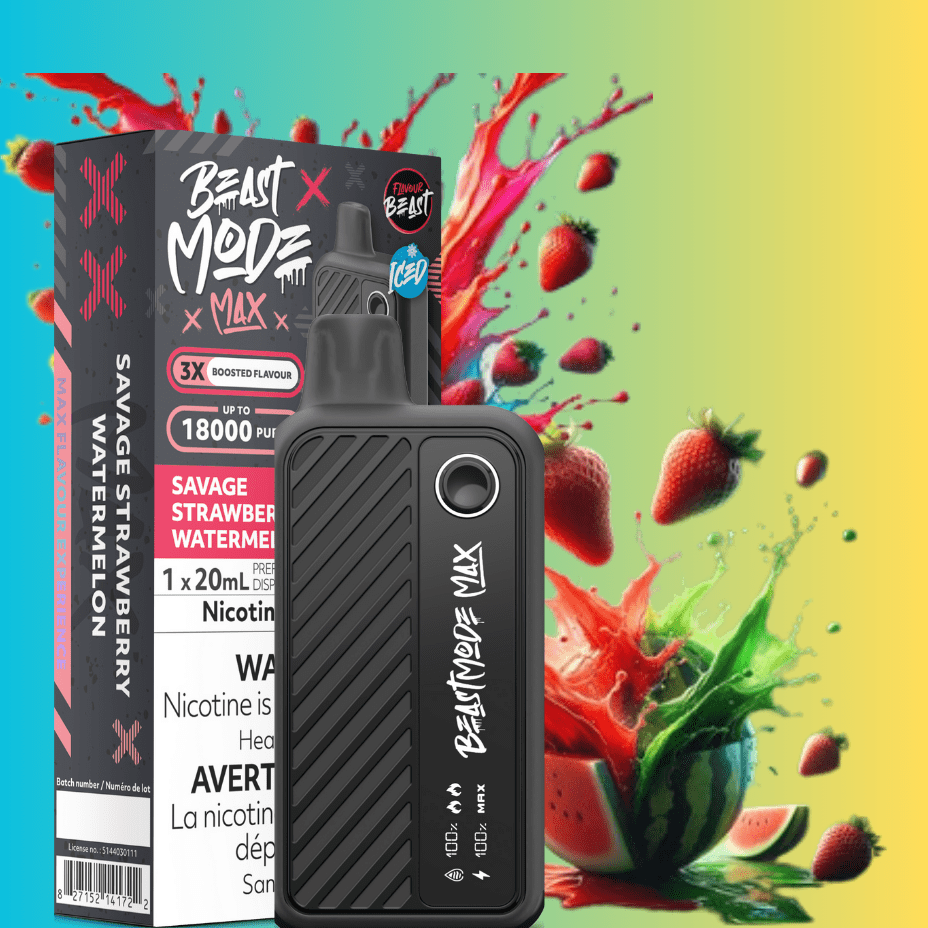 Flavour Beast Beast Mode Max 18k Disposable-Savage Strawberry Watermelon 20ml / 18000 Puffs Okotoks Vape SuperStore Okotoks Alberta