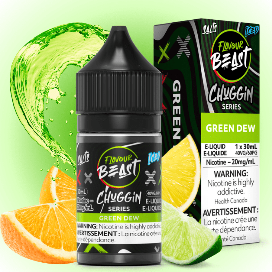 Flavour Beast Chuggin' Salt-Green Dew Iced 30ml / 20mg Okotoks Vape SuperStore Okotoks Alberta