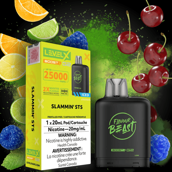 Flavour Beast Level X Boost G2 Pod - Slammin STS Iced 25000 Puffs / 20mg Okotoks Vape SuperStore Okotoks Alberta