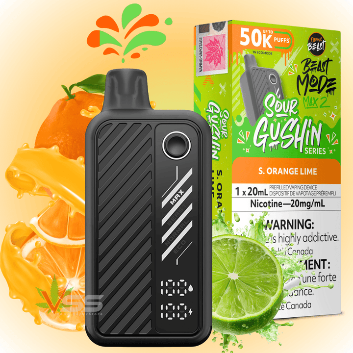 Flavour Beast Mode Max 2 50k Disposable Vape Gushin S. Orange Lime Okotoks Vape SuperStore Okotoks Alberta