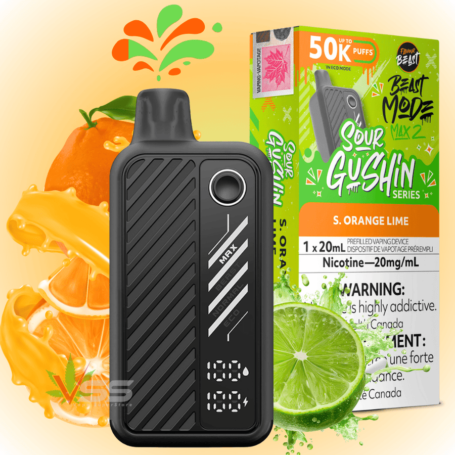 Flavour Beast Mode Max 2 50k Disposable Vape Gushin S. Orange Lime Okotoks Vape SuperStore Okotoks Alberta