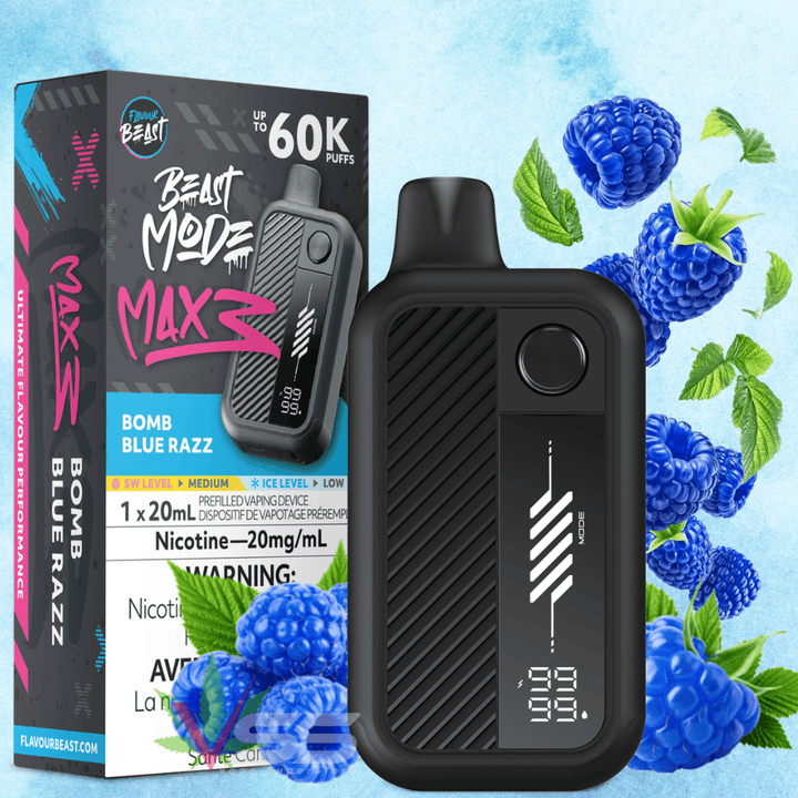 Flavour Beast Mode Max 3 60K Disposable Vape - Bomb Blue Razz 20mg / 60000 Puffs Okotoks Vape SuperStore Okotoks Alberta