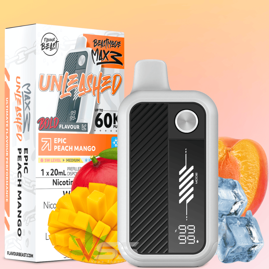 Flavour Beast Mode Max 3 60K Disposable Vape - Epic Peach Mango Ice 20mg / 60000 Puffs Okotoks Vape SuperStore Okotoks Alberta