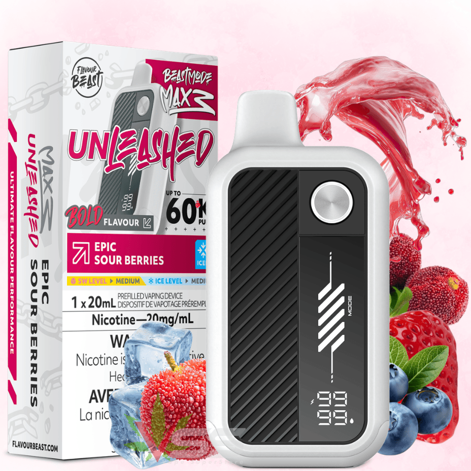 Flavour Beast Mode Max 3 60K Disposable Vape - Epic Sour Berries Ice 20mg / 60000 Puffs Okotoks Vape SuperStore Okotoks Alberta