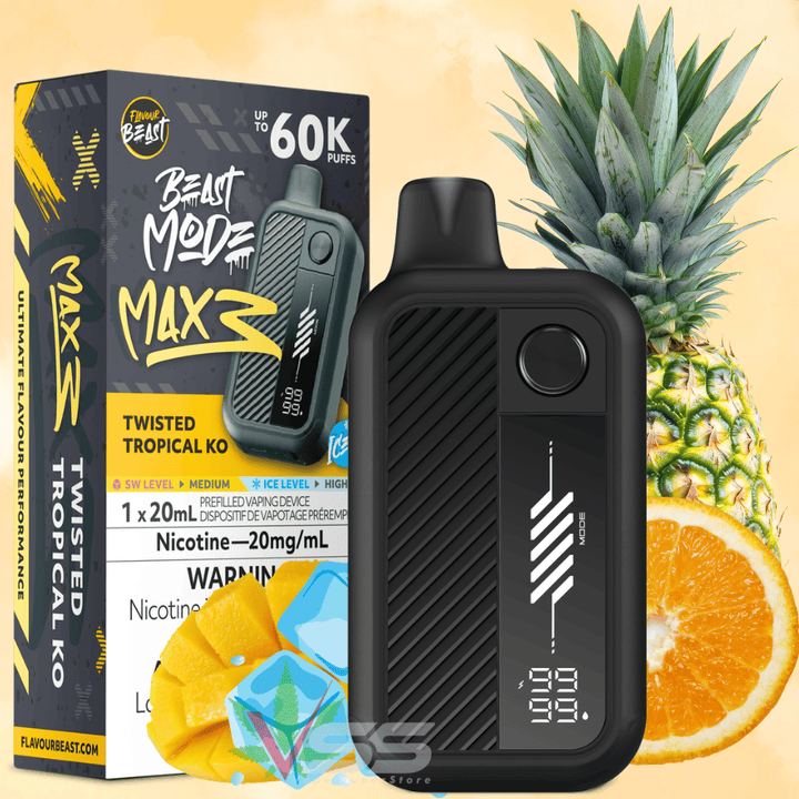 Flavour Beast Mode Max 3 60K Disposable Vape - Twisted Tropical KO Ice 20mg Okotoks Vape SuperStore Okotoks Alberta