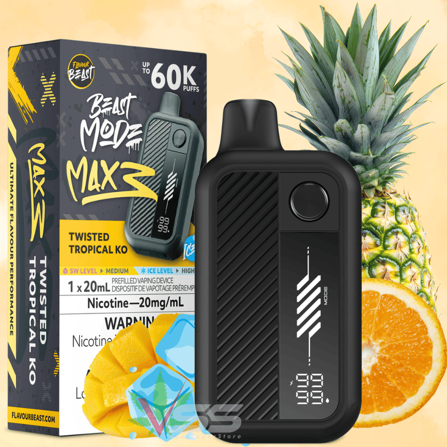 Flavour Beast Mode Max 3 60K Disposable Vape - Twisted Tropical KO Ice 20mg Okotoks Vape SuperStore Okotoks Alberta