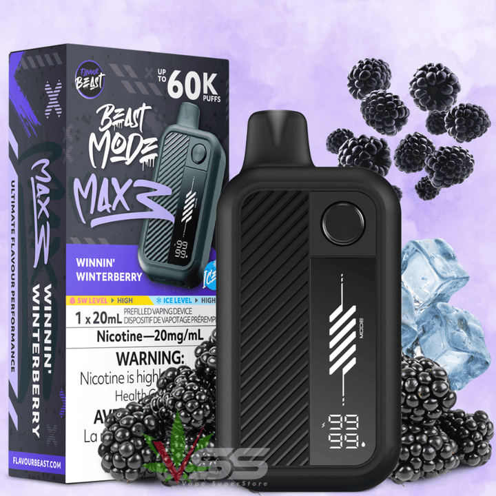 Flavour Beast Mode Max 3 60K Disposable Vape - Winnin' Winterberry Ice 20mg / 60000 Puffs Okotoks Vape SuperStore Okotoks Alberta