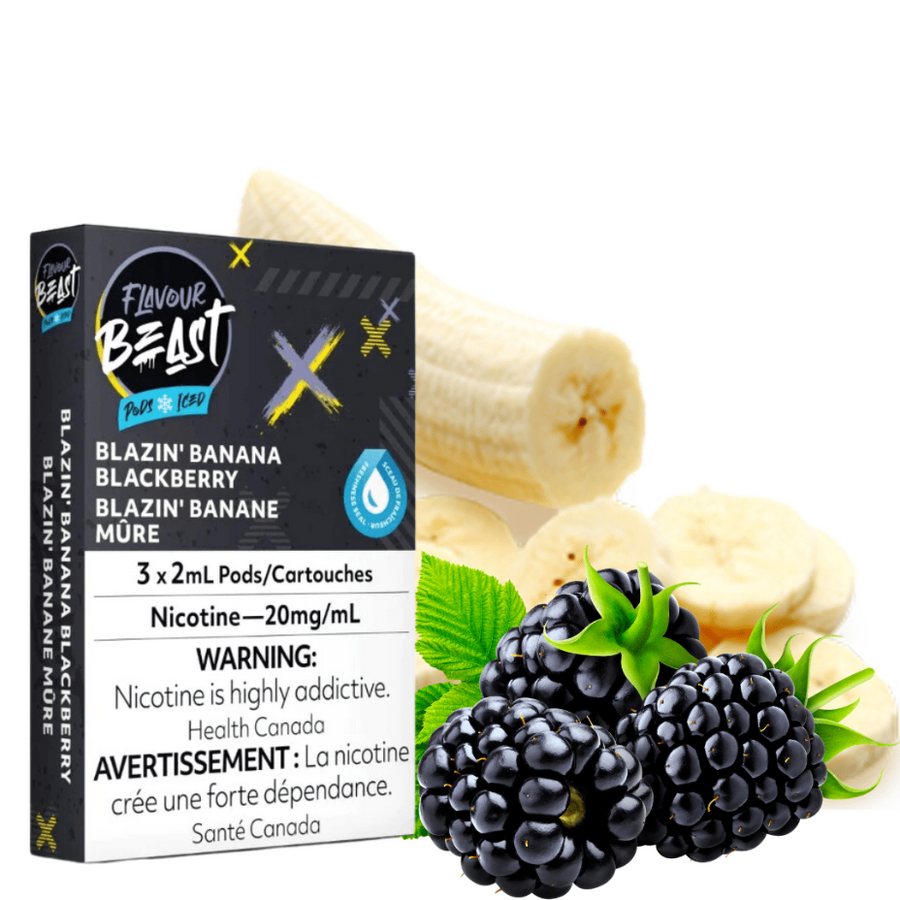 Flavour Beast Pods Blazin Banana Blackberry (S-Compatible) 20mg Okotoks Vape SuperStore Okotoks Alberta