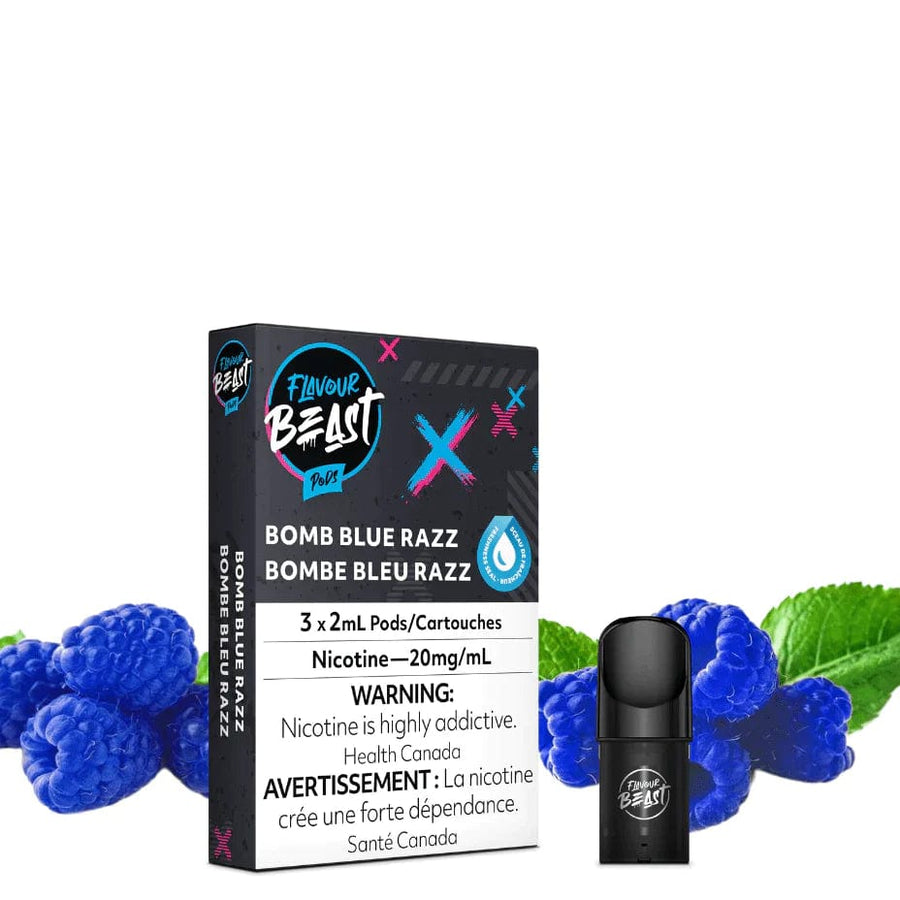 Flavour Beast Pods Bomb Blue Razz (STLTH Compatible) 20mg Okotoks Vape SuperStore Okotoks Alberta