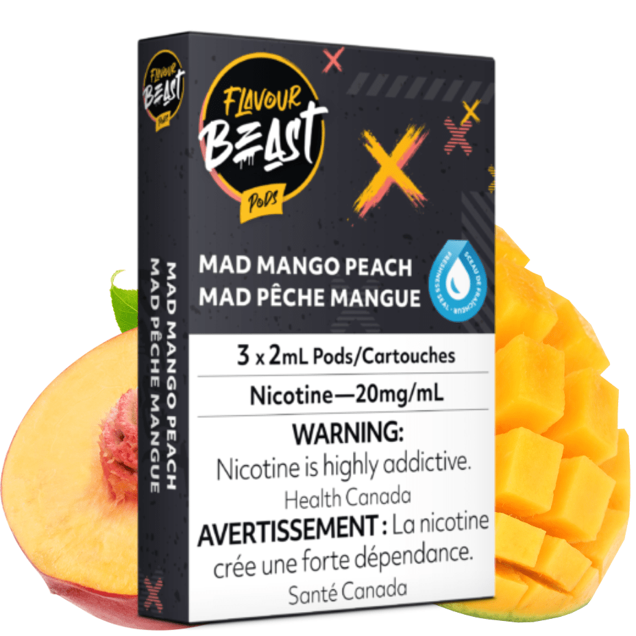 Flavour Beast Pods Mad Mango Peach (S-Compatible) 20mg Okotoks Vape SuperStore Okotoks Alberta