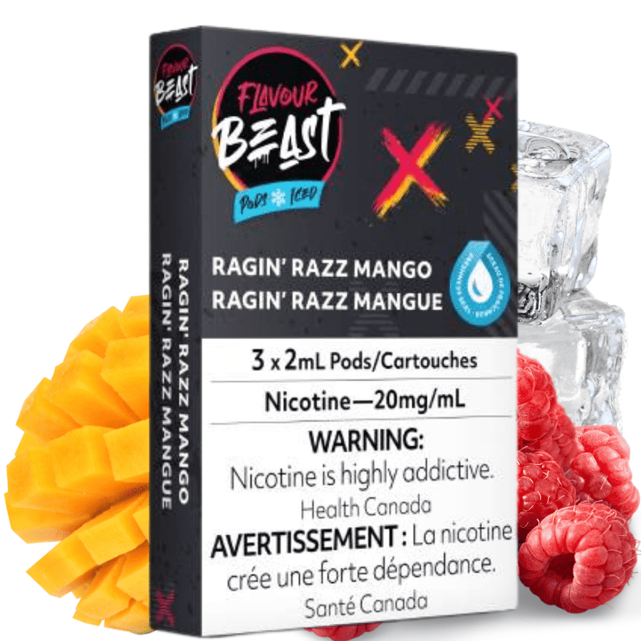 Flavour Beast Pods Ragin' Razz Mango (S-Compatible) 20mg / 3 x 2ml Okotoks Vape SuperStore Okotoks Alberta
