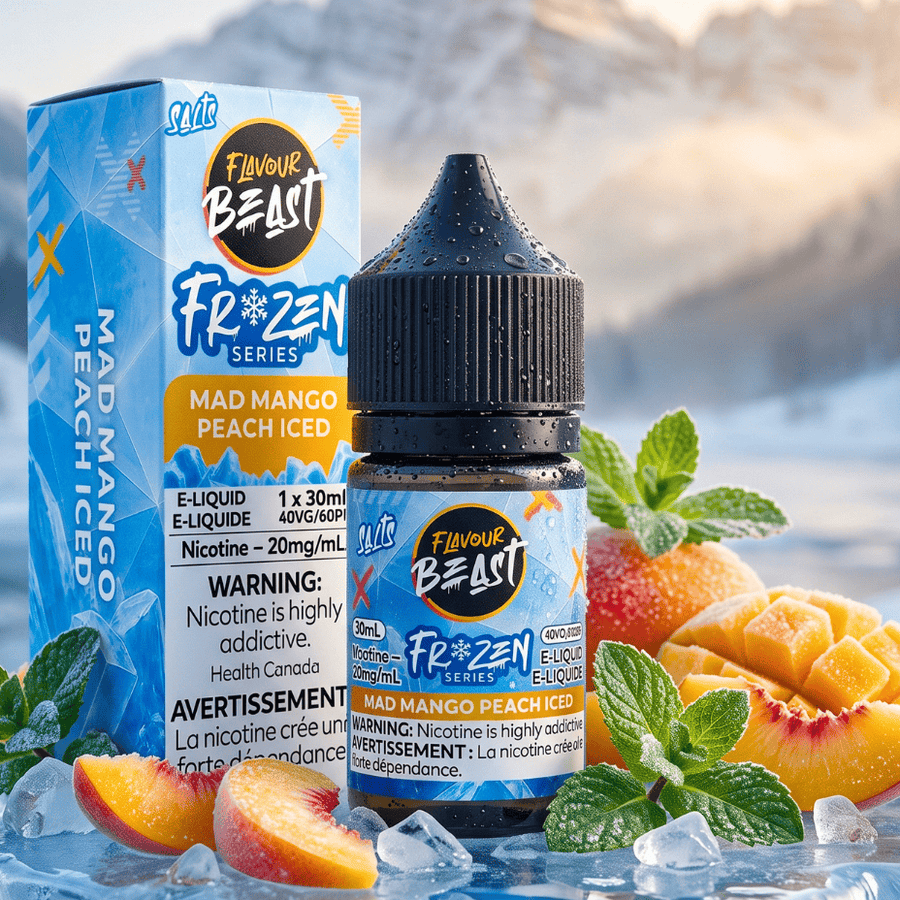 Flavour Beast Salt Frozen-Mad Mango Peach Iced Okotoks Vape SuperStore Okotoks Alberta