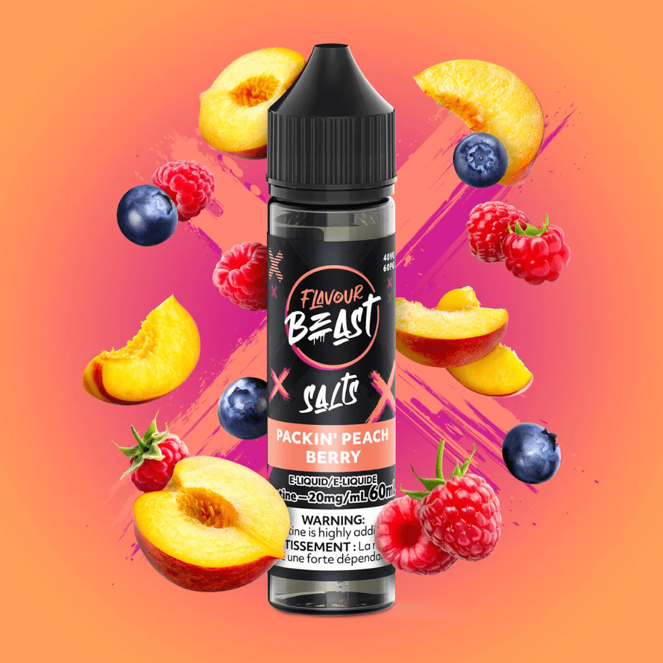 Flavour Beast Salt-Packin' Peach Berry-60ml 60ml / 20mg Okotoks Vape SuperStore Okotoks Alberta