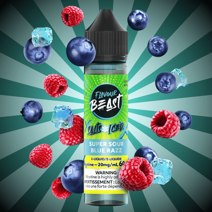 Flavour Beast Salt-Super Sour Blue Razz 60mL / 20mg Okotoks Vape SuperStore Okotoks Alberta