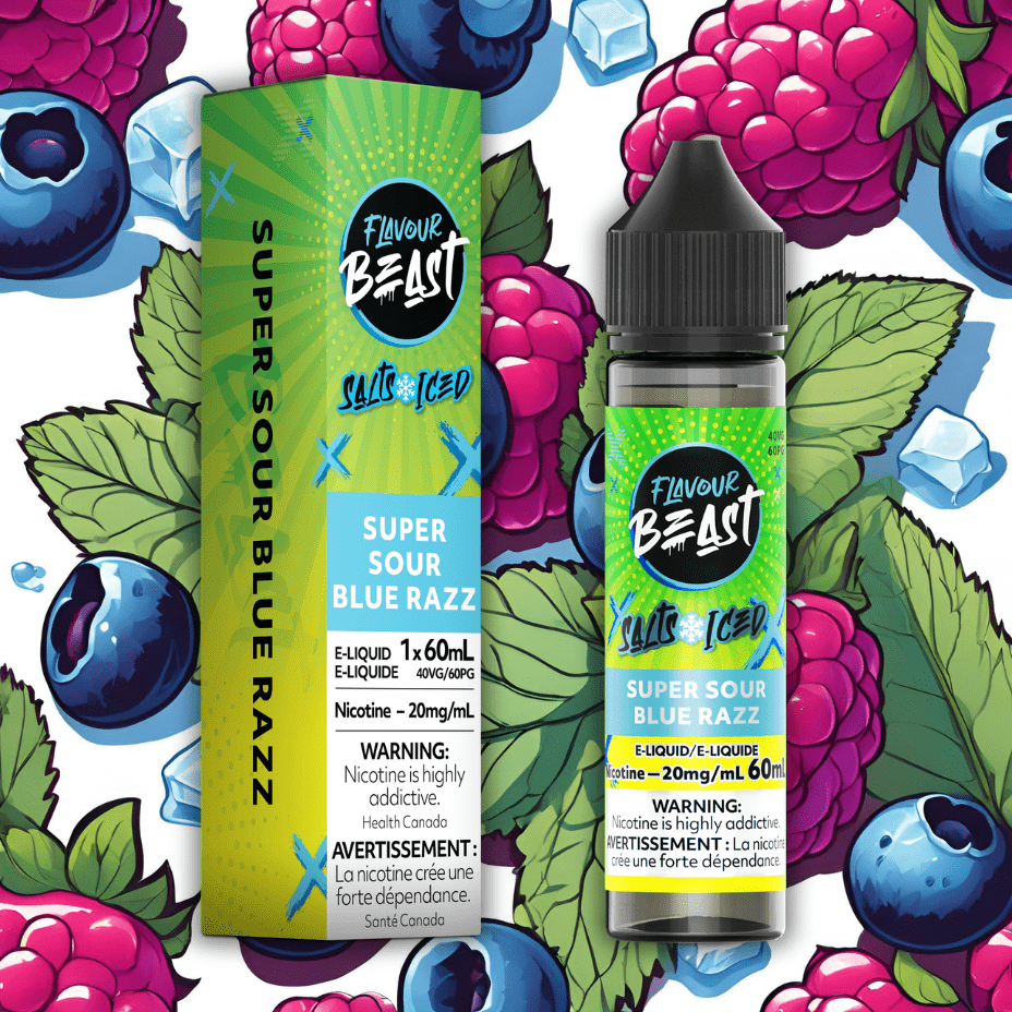 Flavour Beast Salt-Super Sour Blue Razz 60mL / 20mg Okotoks Vape SuperStore Okotoks Alberta