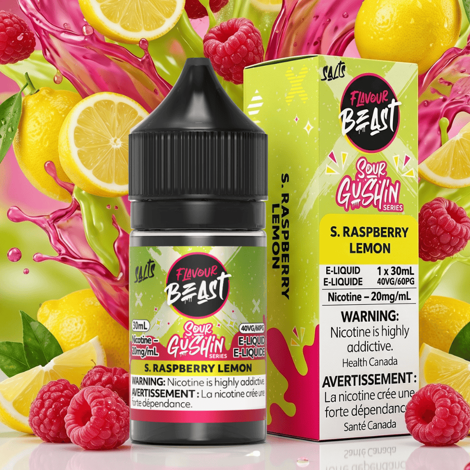 Flavour Beast Salts - Gushin' Sour Raspberry Lemon 30ml / 20mg Okotoks Vape SuperStore Okotoks Alberta