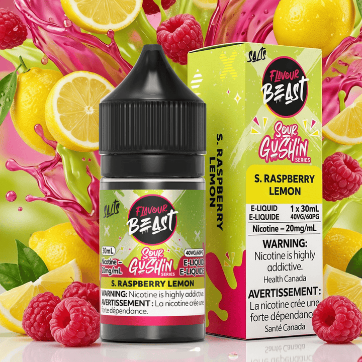 Flavour Beast Salts - Gushin' Sour Raspberry Lemon 30ml / 20mg Okotoks Vape SuperStore Okotoks Alberta