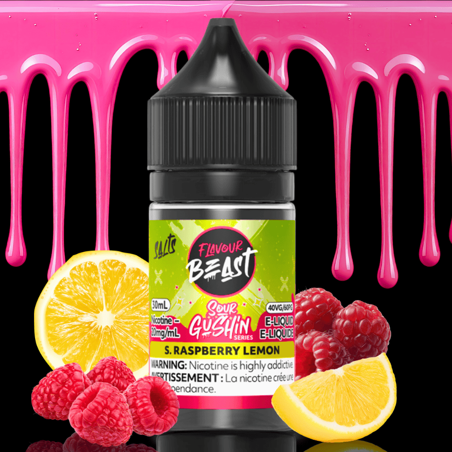Flavour Beast Salts - Gushin' Sour Raspberry Lemon 30ml / 20mg Okotoks Vape SuperStore Okotoks Alberta