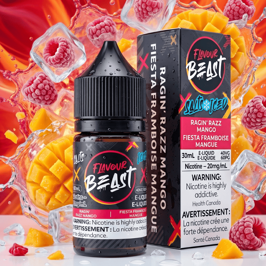 Flavour Beast Salts - Ragin' Razz Mango Iced 30ml / 20mg Okotoks Vape SuperStore Okotoks Alberta