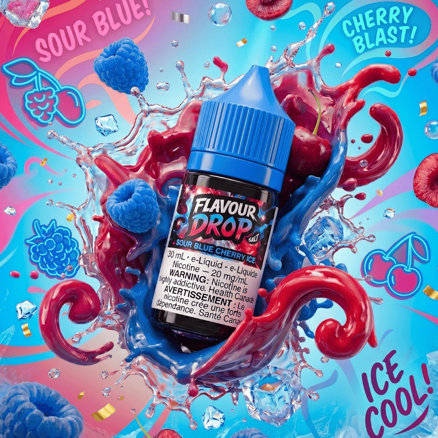 Flavour Drop Salts - Sour Blue Cherry 30mL / 20mg Okotoks Vape SuperStore Okotoks Alberta