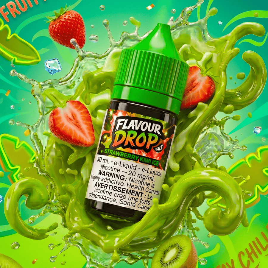 Flavour Drop Salts - Strawberry Kiwi Ice 30mL / 20mg Okotoks Vape SuperStore Okotoks Alberta