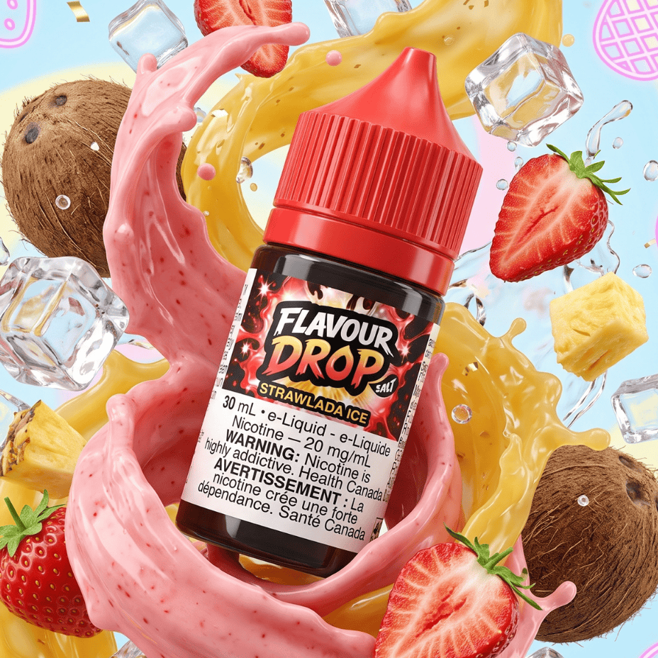Flavour Drop Salts - Strawlada Ice 30mL / 20mg Okotoks Vape SuperStore Okotoks Alberta